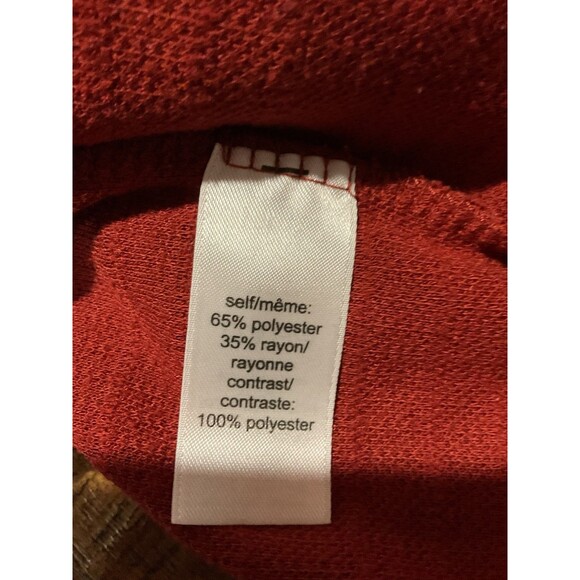 Maurices Women's Rust Red Knit Top Lace Sleeve Scoop Neck‎ 3/4 Sleeve Large L - Picture 9 of 10